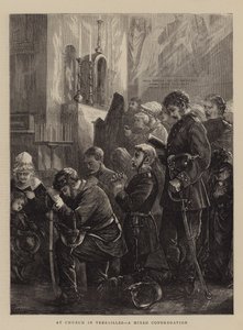 In de kerk in Versailles, een gemengde congregatie
